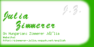 julia zimmerer business card